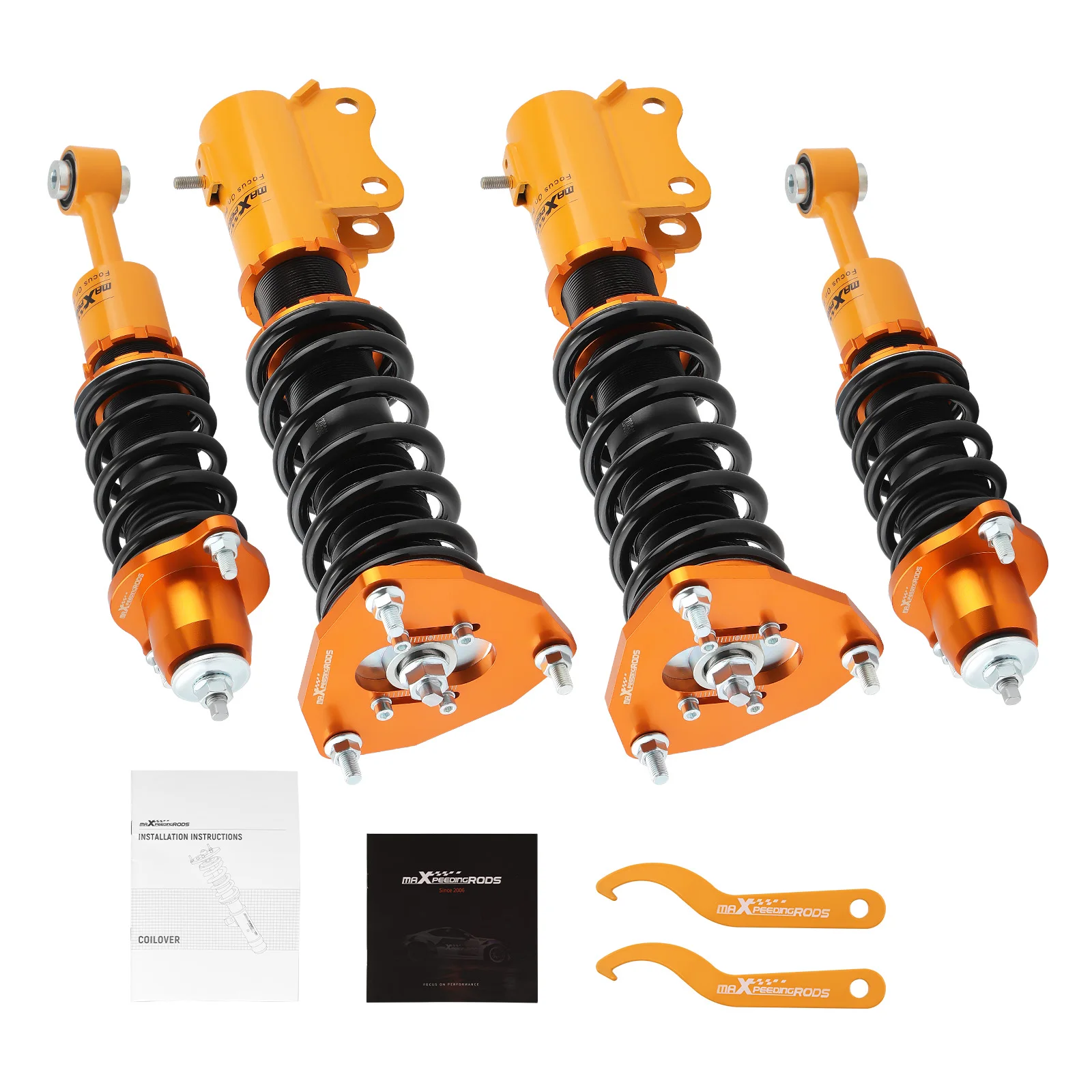 Kit de resorte helicoidal de suspensión delantera + trasera para Mitsubishi Lancer CS6A /CS7A FWD Coilovers resortes puntales amortiguadores