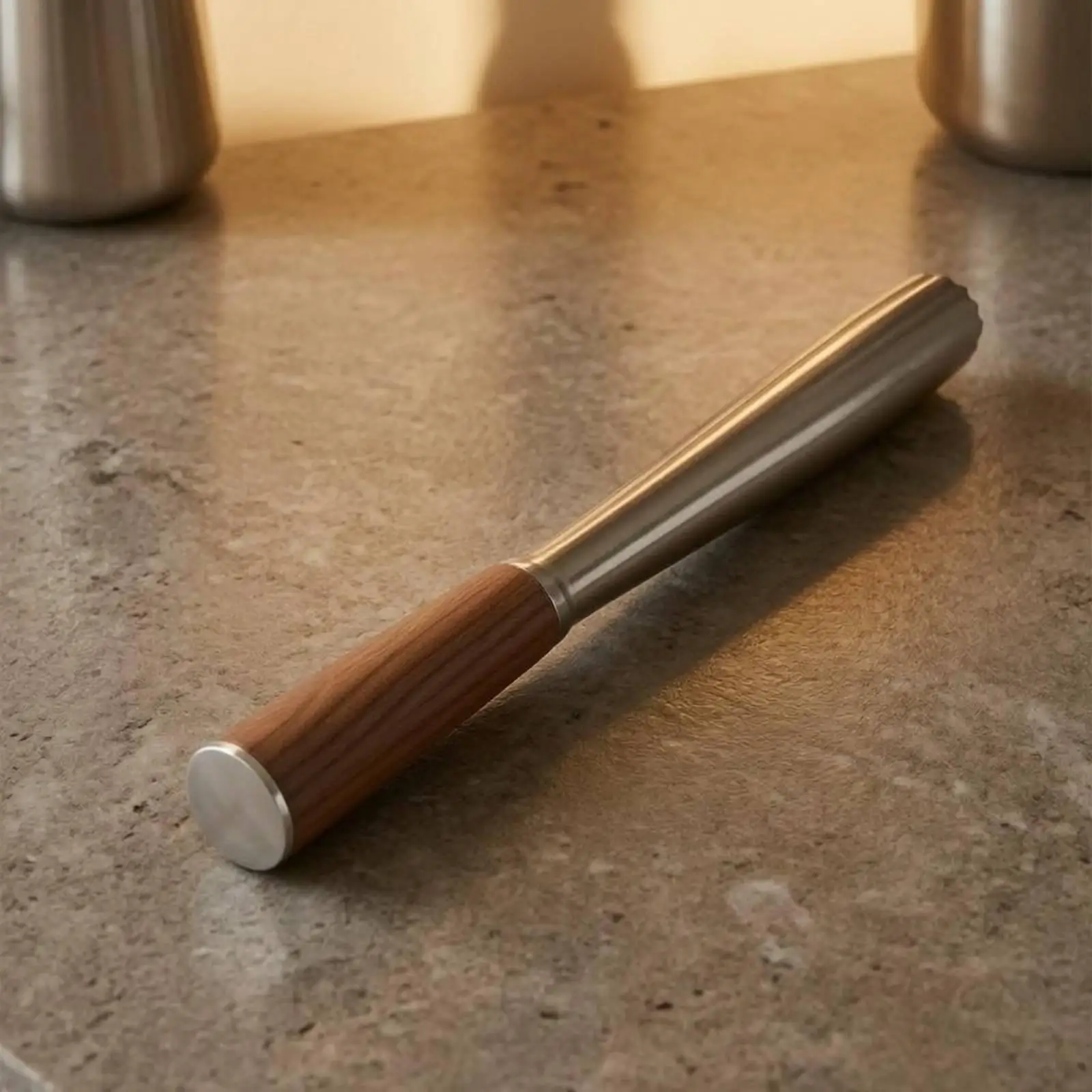 Compact Ice Hammer Tool 304 Steel Walnut Handle Handheld Ice Breaker for Cold Drink Preparation Home Bar Use