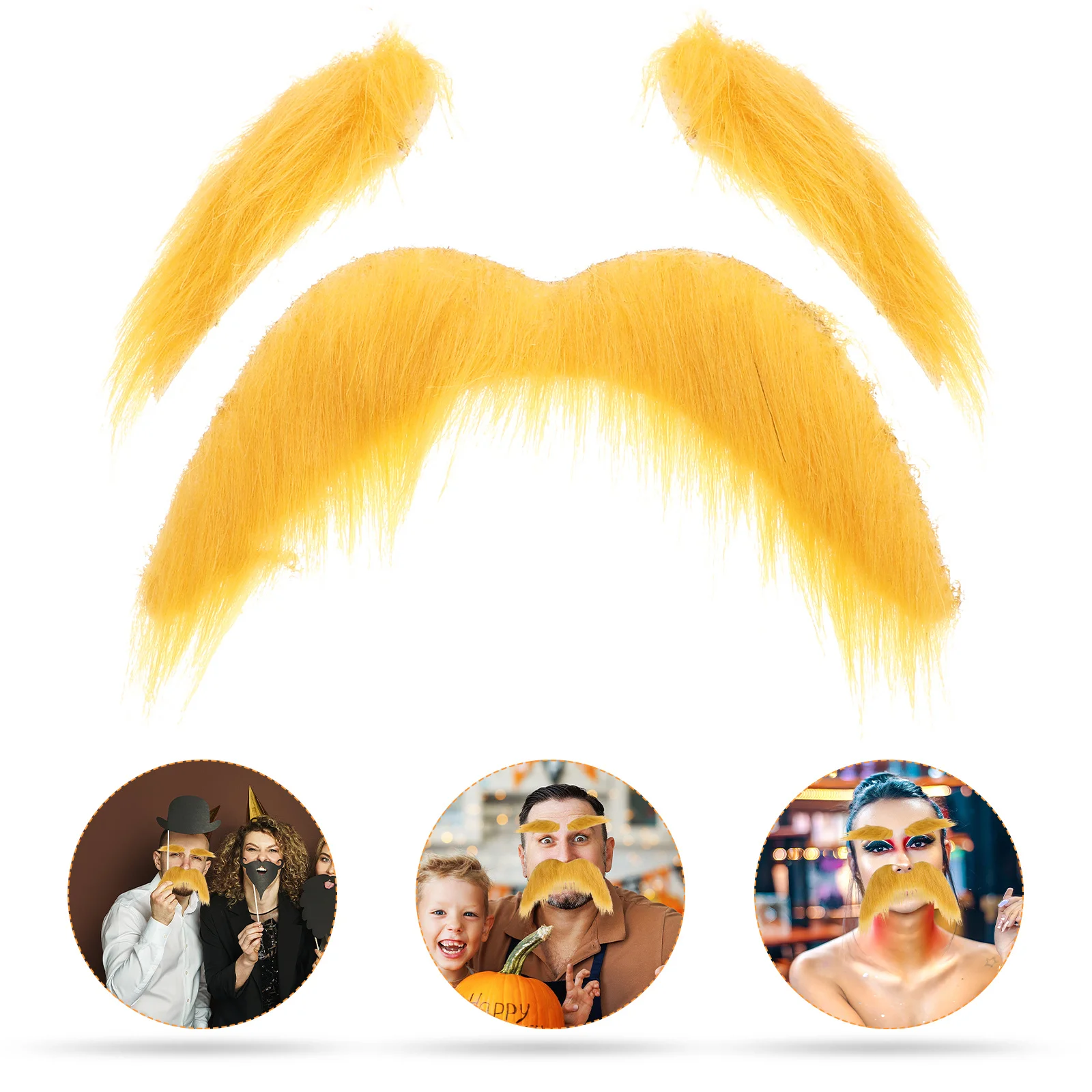 

1Set Simulation Beard False Eyebrow Combo Creative Carnival Beard Prop for Stage Performance Photo Props Party Supplies