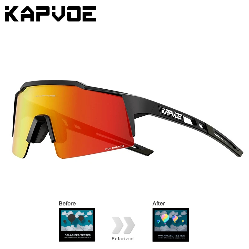 Kapvoe Polarisierte Fahrradbrille, Sonnenbrille für Herren, Fahren, UV400, MTB, Sonnenbrille, Angeln, Damen, Fahrradbrille, Fahrrad