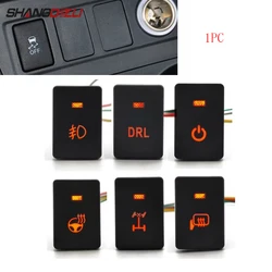 1 PC Car Orange LED DRL Light Power On Off Mirror Heated Steering Wheel Switch Button For Suzuki Jimny 2019 2020 2021 2022