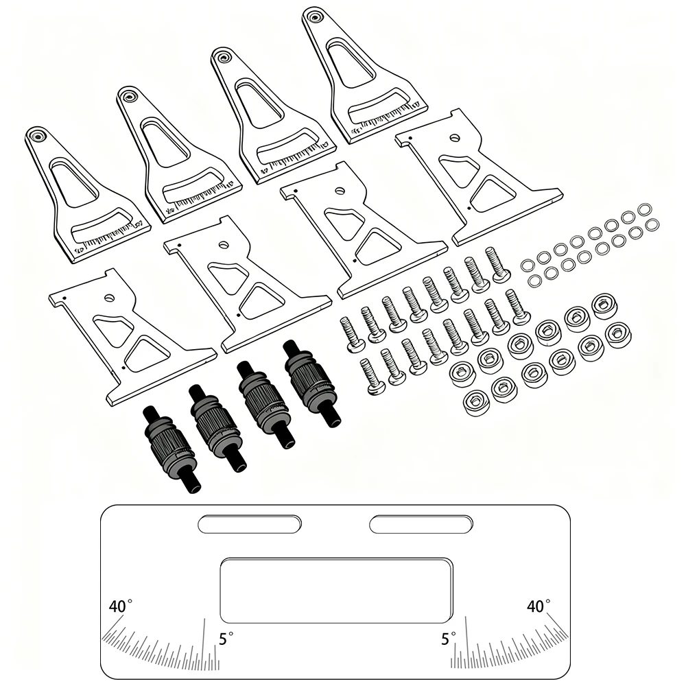 Hobby RC Aluminum Alloy On Road Chassis Setup System Set for 1/24 LOSI Micro-B 1/28 Remote Control On-Road Drift Racing Car