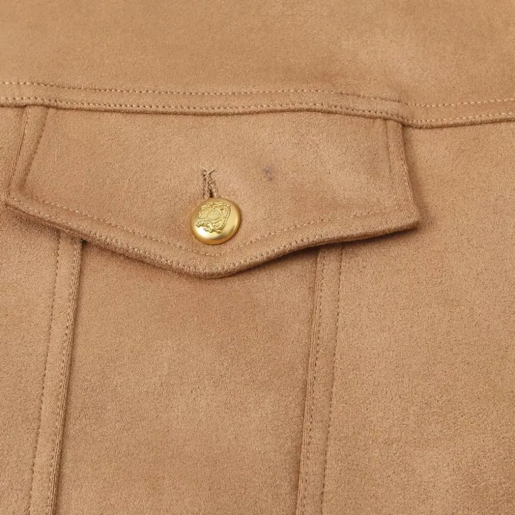 Abrigo de ante Retro francés para mujer, ropa de abrigo informal con solapa holgada para otoño e invierno, prendas de vestir exteriores a la moda