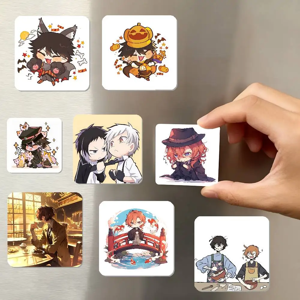 Anime-B-bungo Stray-Dog-s Refrigerator Magnet Square Stickers - Can Be Used To Personalize Home Decoration And Ideal Keepsakes