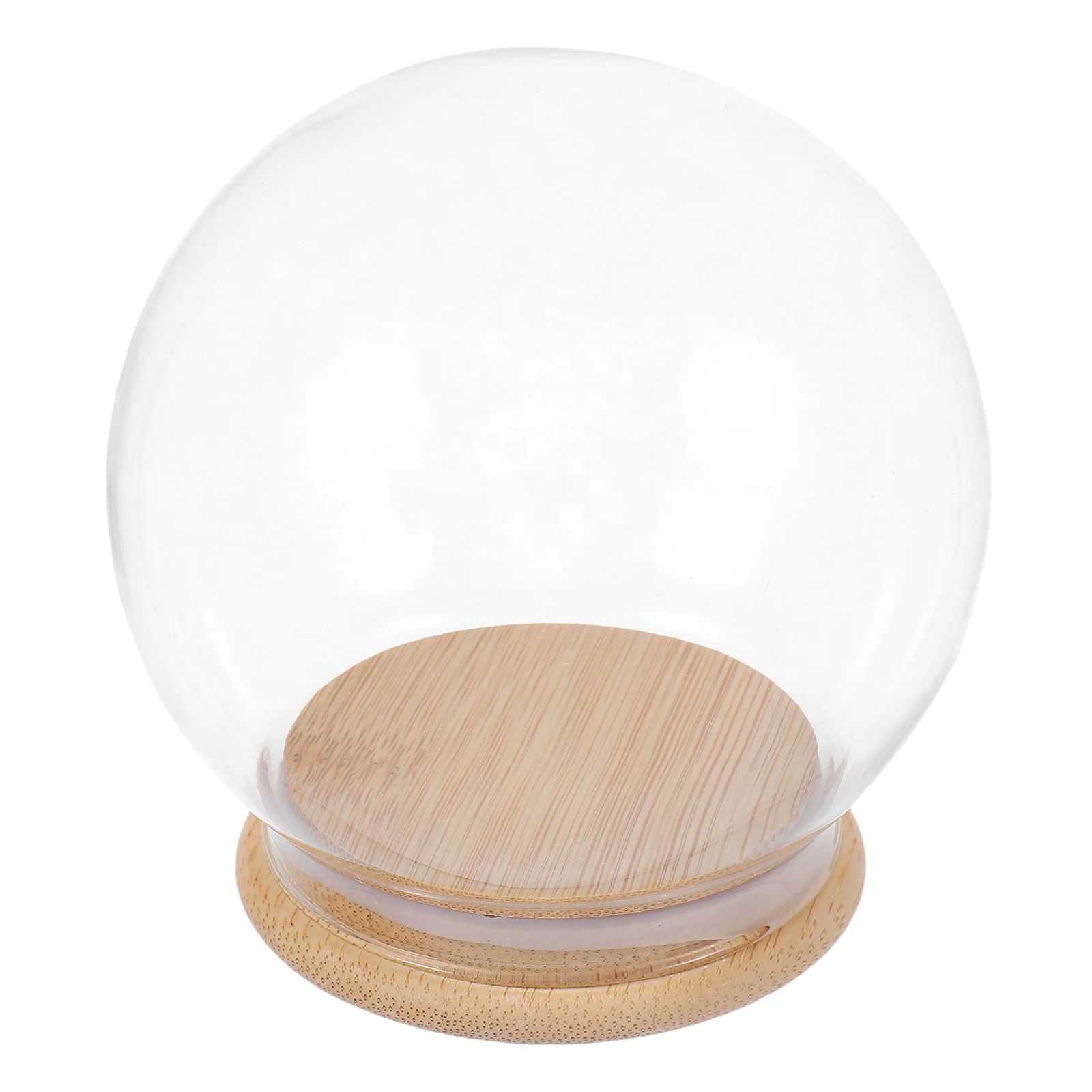 

Glass Dome Eternal Flower Display Case Clear Glass Dome 10Cm Diameter Base DIY Snow Globe Decorative Display Globe Dustproof