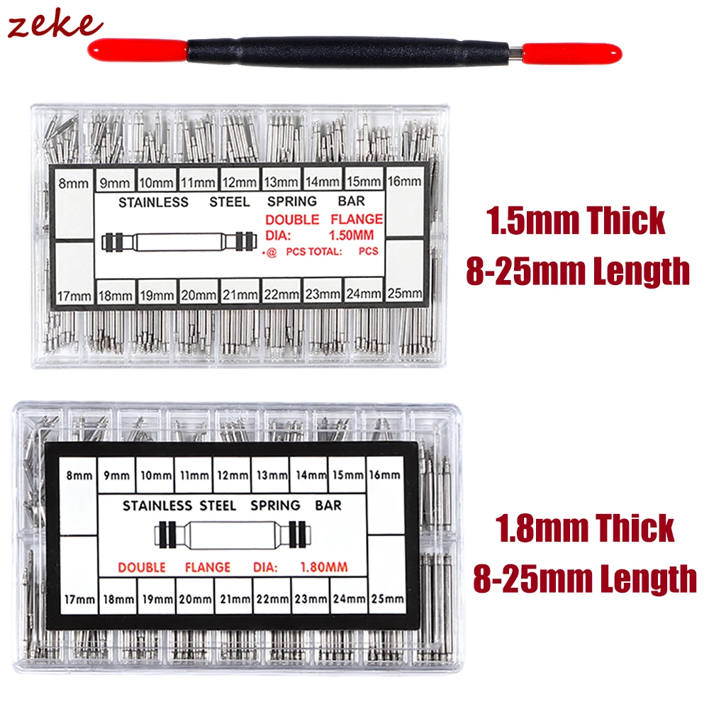 270 teile/satz Edelstahl Frühling Bars Durchmesser 1,8mm 1,5mm Länge 8mm-25mm Armband Armband gürtel Uhr Reparatur Werkzeuge 360 teile/satz Pin
