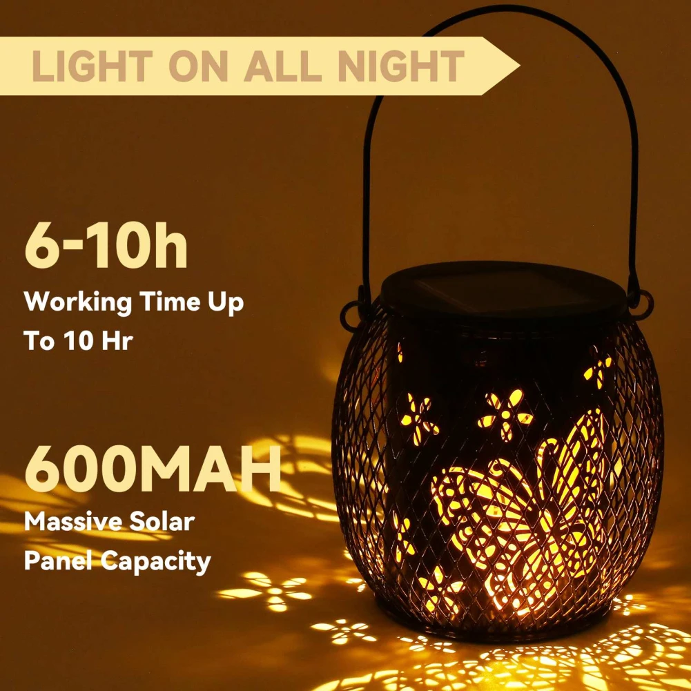 Solar Lights For Outside Solar Lanterns Outdoor With Warm Light IP65 Waterproof Solar Hanging Lights For Patio Garden Backyard