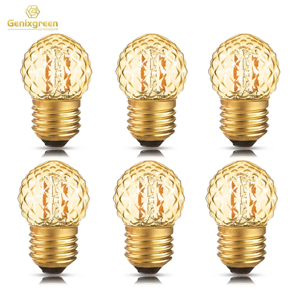 

G40 E27 Low Watt 1W Led Night Bulbs Equal to 10 Watt Incandescent Bulb Dimmable Decorative Diamond Shaped Amber Glass Light Bulb