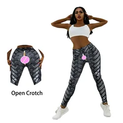 Pantaloni sportivi da Yoga senza cuciture Fitness Scrunch Booty Leggings Butt collant donna cintura invisibile cavallo aperto Outdoor Sex Femme