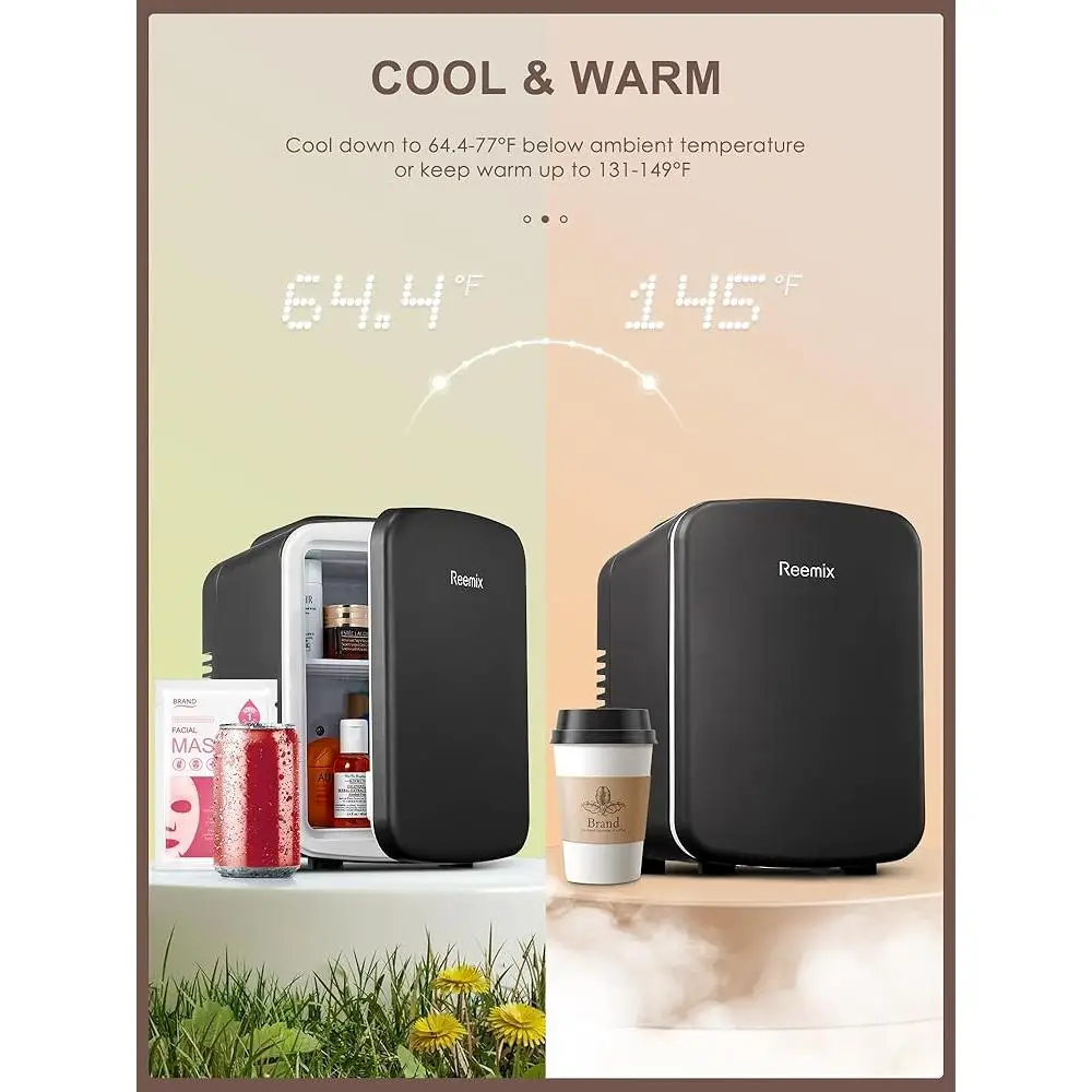 Compact Personal Mini Refrigerator 3.7L Multifunctional Cooler and Warmer Cosmetics Food Beverages Office Bedroom Travel