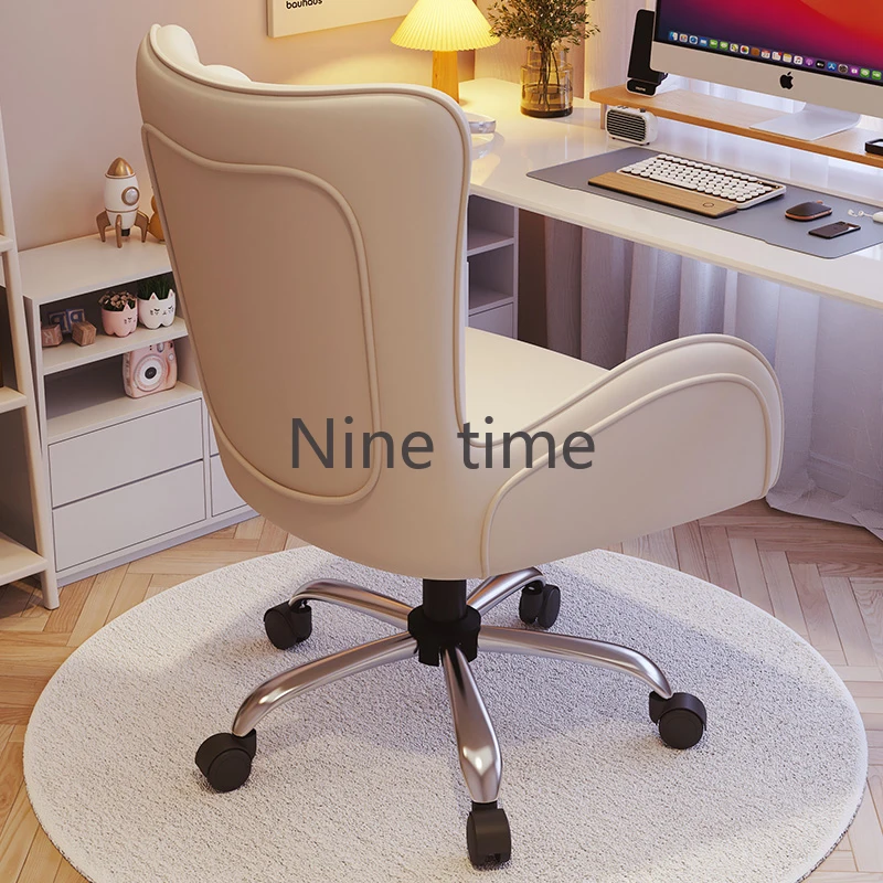 White Nordic Office Chairs Girl Vanity Cushion Modern Cute Computer Chair Dining Barber Sillas De Oficina Library Furnitures