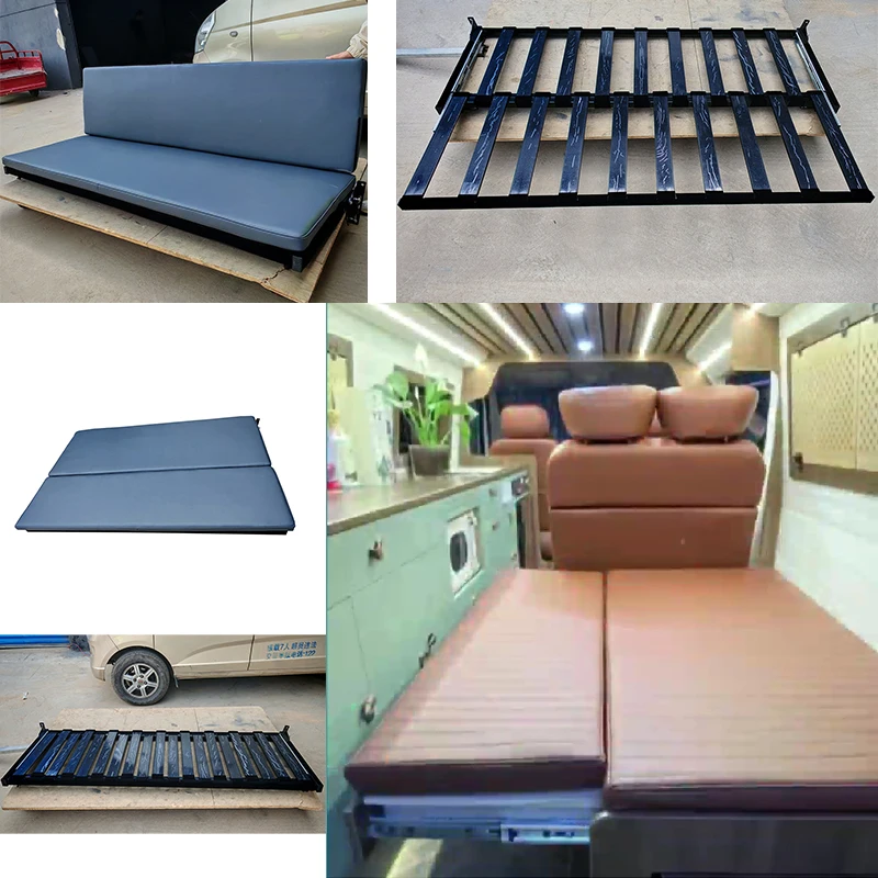 Wall Mounted Folding Sofa Bench Space Saving Flip-Up Seats Bed Conversion for Special Purpose Vehicles Modified Car Seats