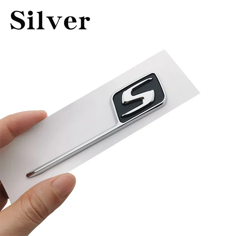 New ABS S Badge Car Rear Emblem Sticker for Mercedes Benz w117 cla45 w205 c63 w212 e63 w207 w176 a45 x156 gla45 AMG Styling