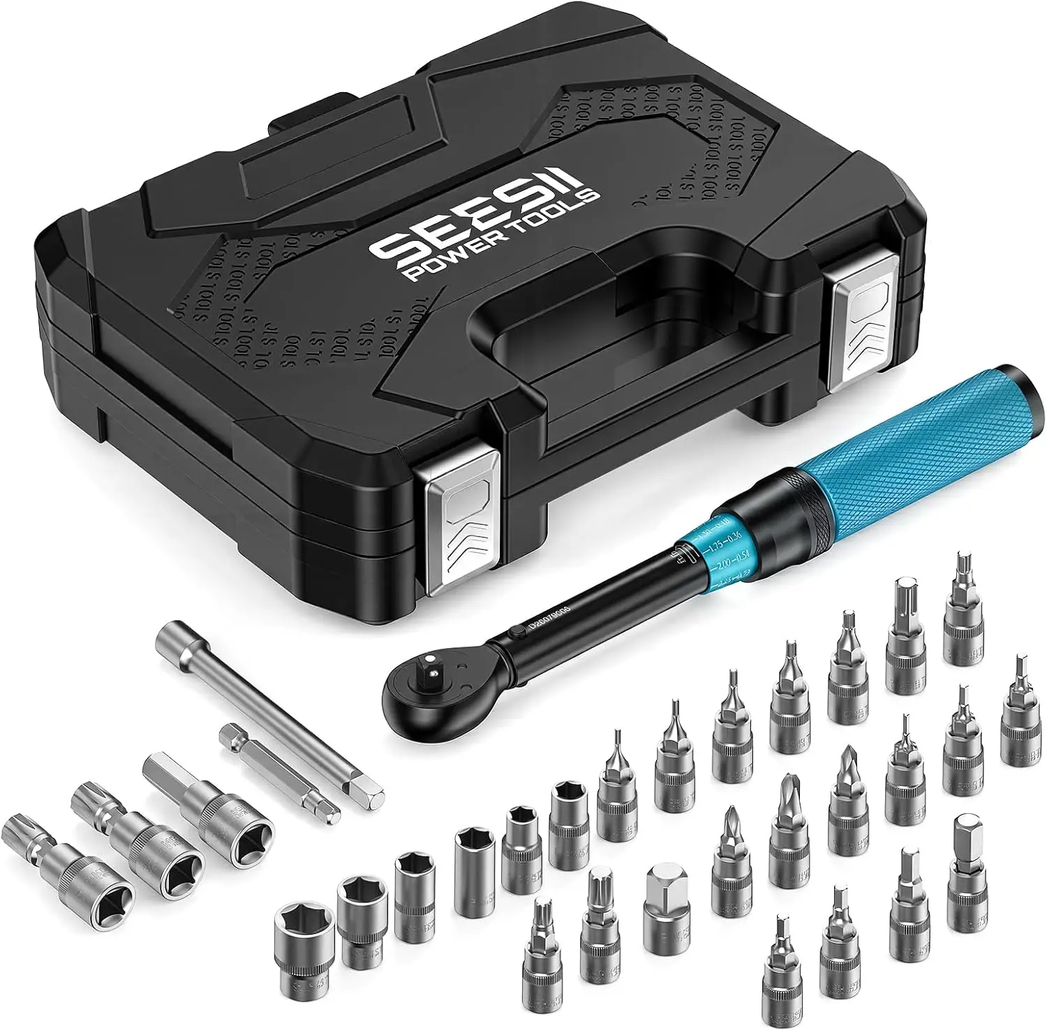 seesii-1-4-inch-drive-torque-wrench-±3-high-precision-dual-scale-5-25-n·m-72-tooth-click-feedback-adjustment-lock-ring-easy-use