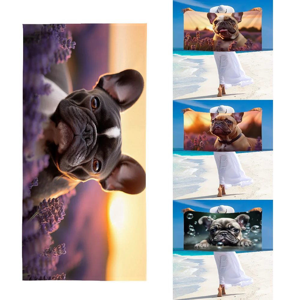French Bulldog Towel Ultra Soft Absorbant Quickdry Large Beach Towels Personalized Gym Sport Bath Towels