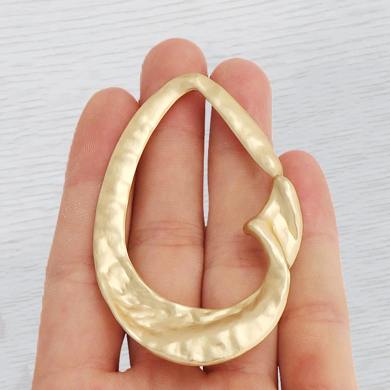 1 x Minimalist Style Large Hollow Open Style Charm Matte Gold Color Pendant For DIY Boho Necklace Jewelllery Making Accessories