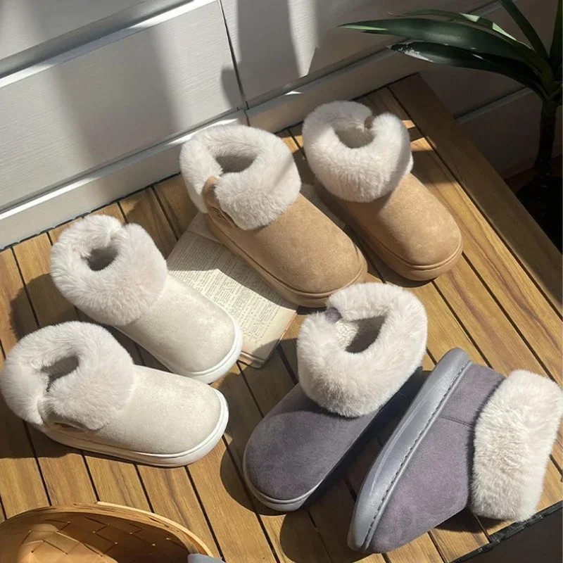 House Fluffy Slipper Womens Winter Warm Plush Non Slip Fur Ball Indoor Flat Fuzzy Female Bread Shoes Comfy Home Boots Flip Flop