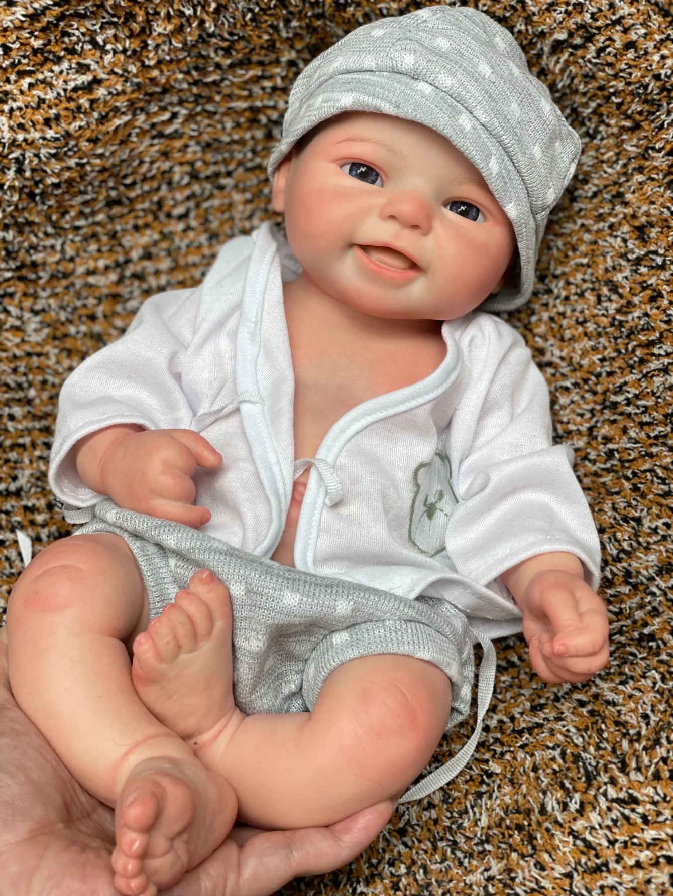 16 Inch Emmy Full Body Soft Silicone Reborn Doll Girl And Boy Handmade 3D Painted Skin Silicone Newborn Babies