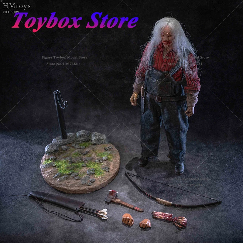 

HMTOYS F009 1/6 White Hair Blooding Mouth Man Action Figure Horror Movie Simulation Killer 12" Full Set Man Soldier Model Gift