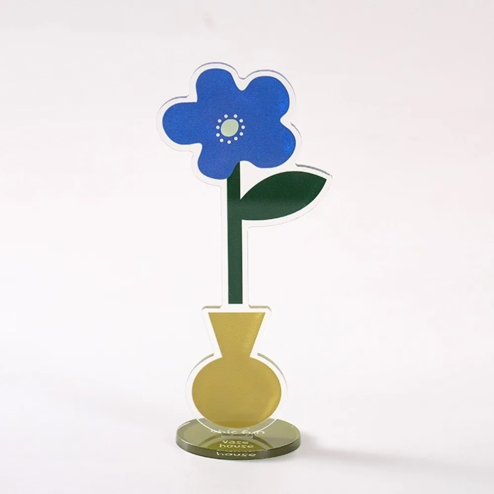 Durable Acrylic Vertical Photo Stand Flower Shape Decorative Floral Memo Holder Desktop Picture Card Holder Office & Home