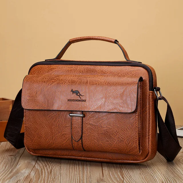 Luksusowa markowa torba męska designerska w stylu Vintage torba na ramię PU skórzana torba Messenger modna torba Crossbody męska torebka na iPada