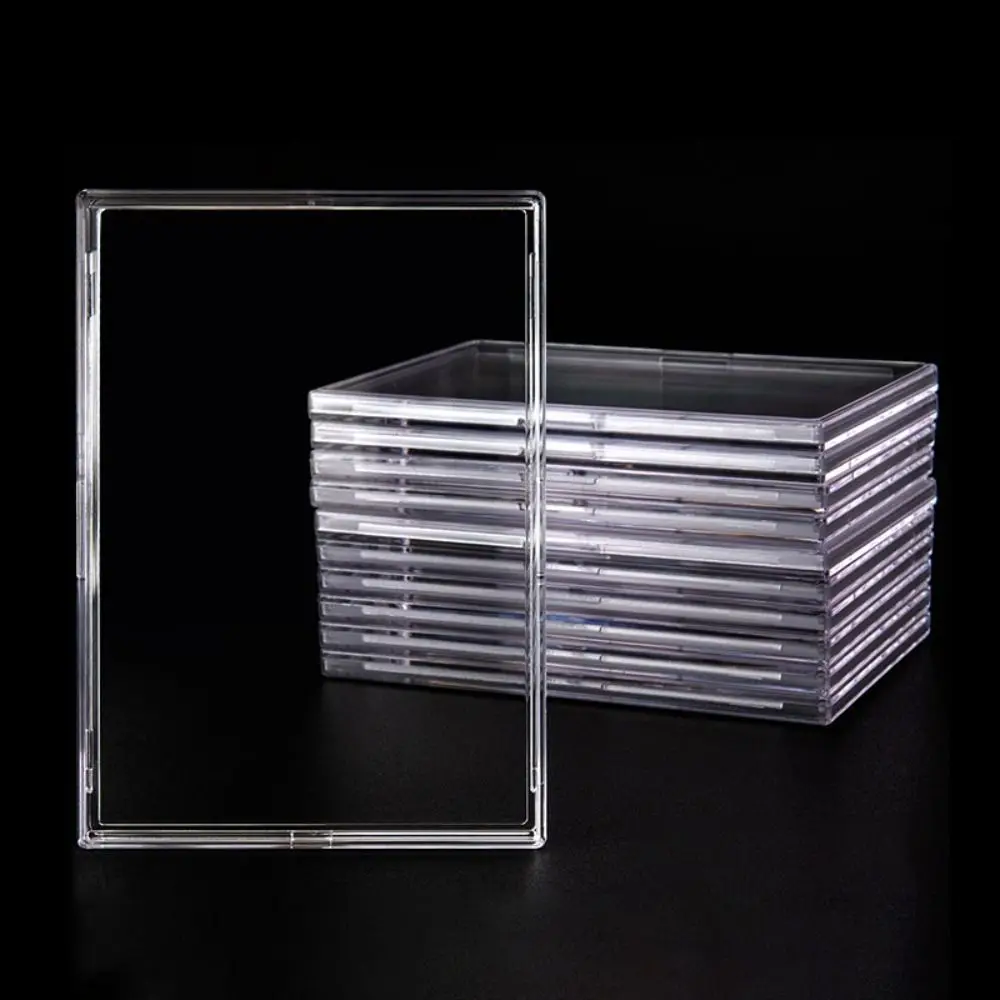 5/10Pcs Acrylic Card Holder Snap Type Closure Non-Magnetic Design Photo Sleeve High Transparency Laminated Surface Card Cover