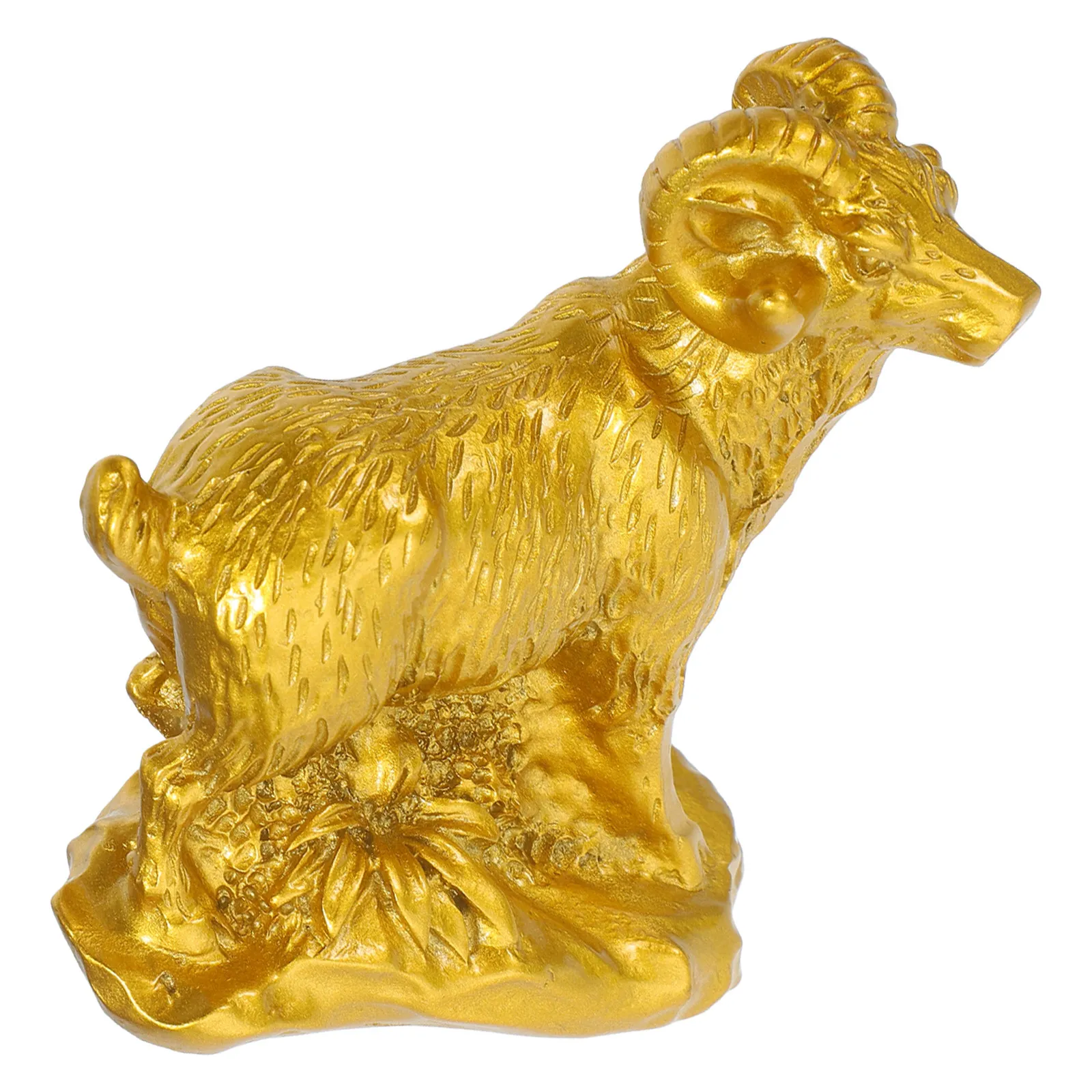 Resin Zodiac Goat Sculpture Realistic Sheep Statue Feng Shui Desktop Ornament Chinese New Year Decor view 5