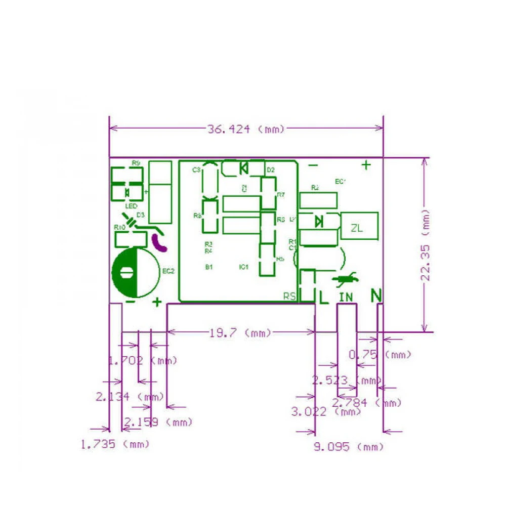 

Ultra-Thin Mini AC-DC Converter Isolating Switch Power Supply Module 5V 2A/12V 1A/24V 0.5A with Overload Protection AC85-265V