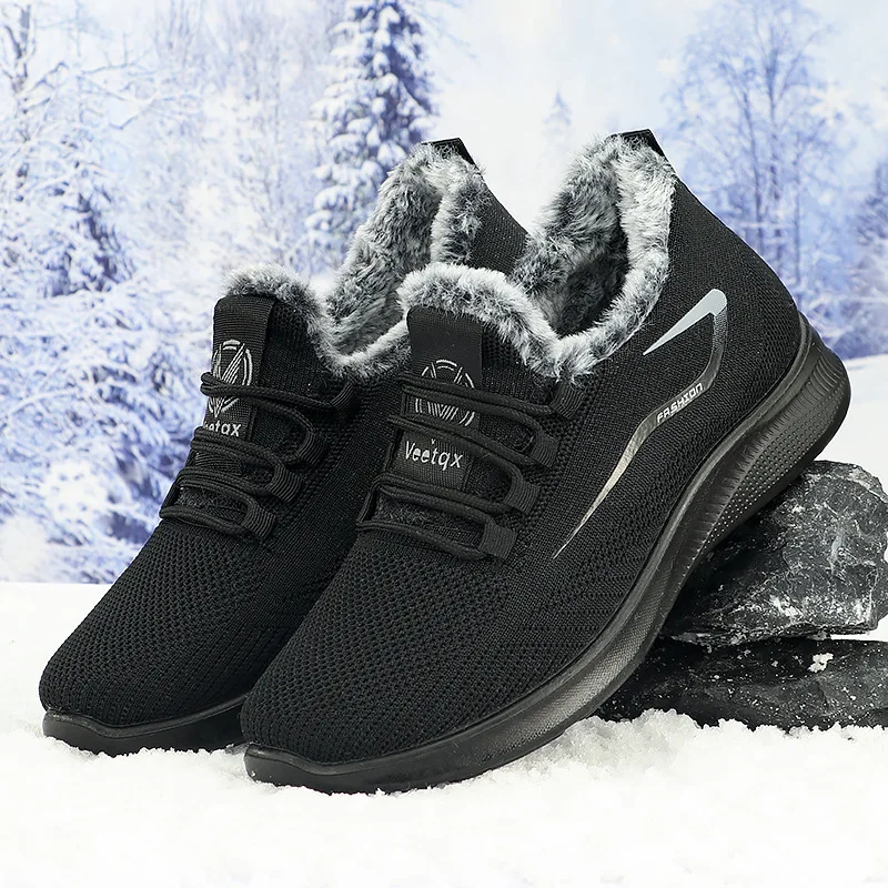 Winter cotton shoes for middle-aged and elderly men, old Beijing cloth shoes, men's style with added fleece