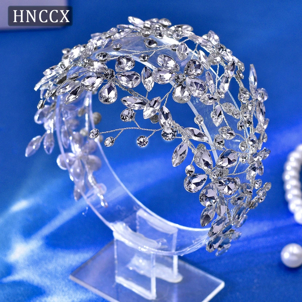 HNCCX Handmade Shiny Wedding Crystal Headpiece Bridal Headband Luxury Floral Hair Ornament Suitable for Party Headwear CP661