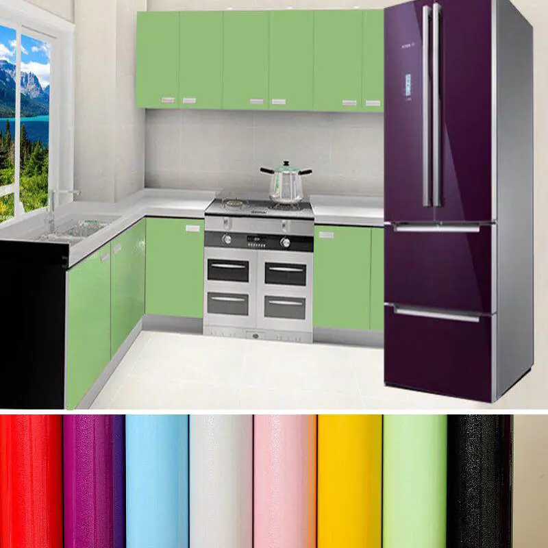 Película decorativa DIY de color blanco perla, papel tapiz autoadhesivo de PVC, pegatina de renovación de muebles, pegatina de pared impermeable para armario de cocina