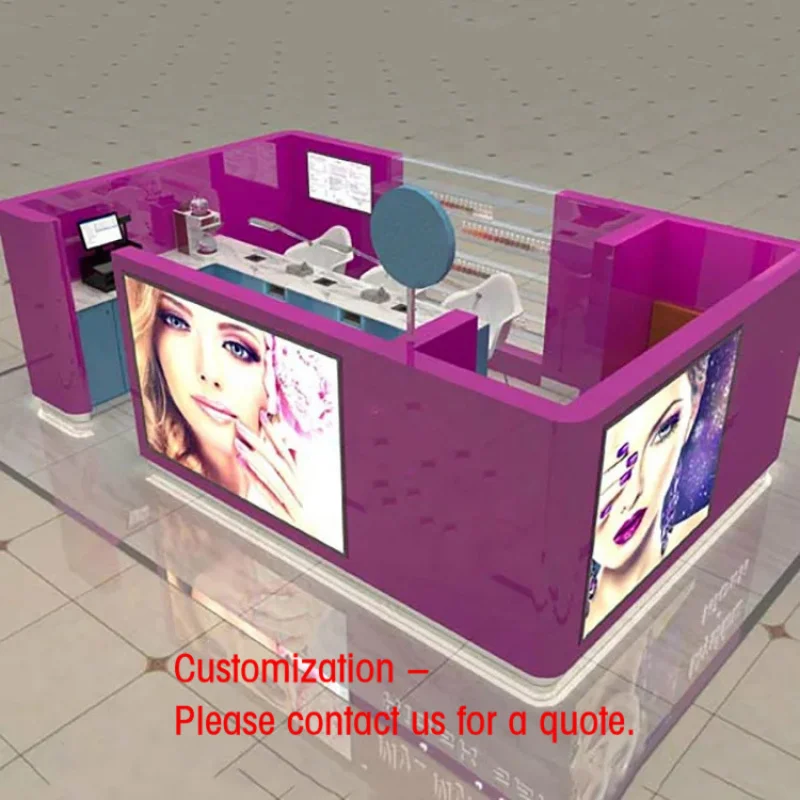 

custom.High Quality Fashionable Nail Salon Threading Eyebrow bar Kiosk
