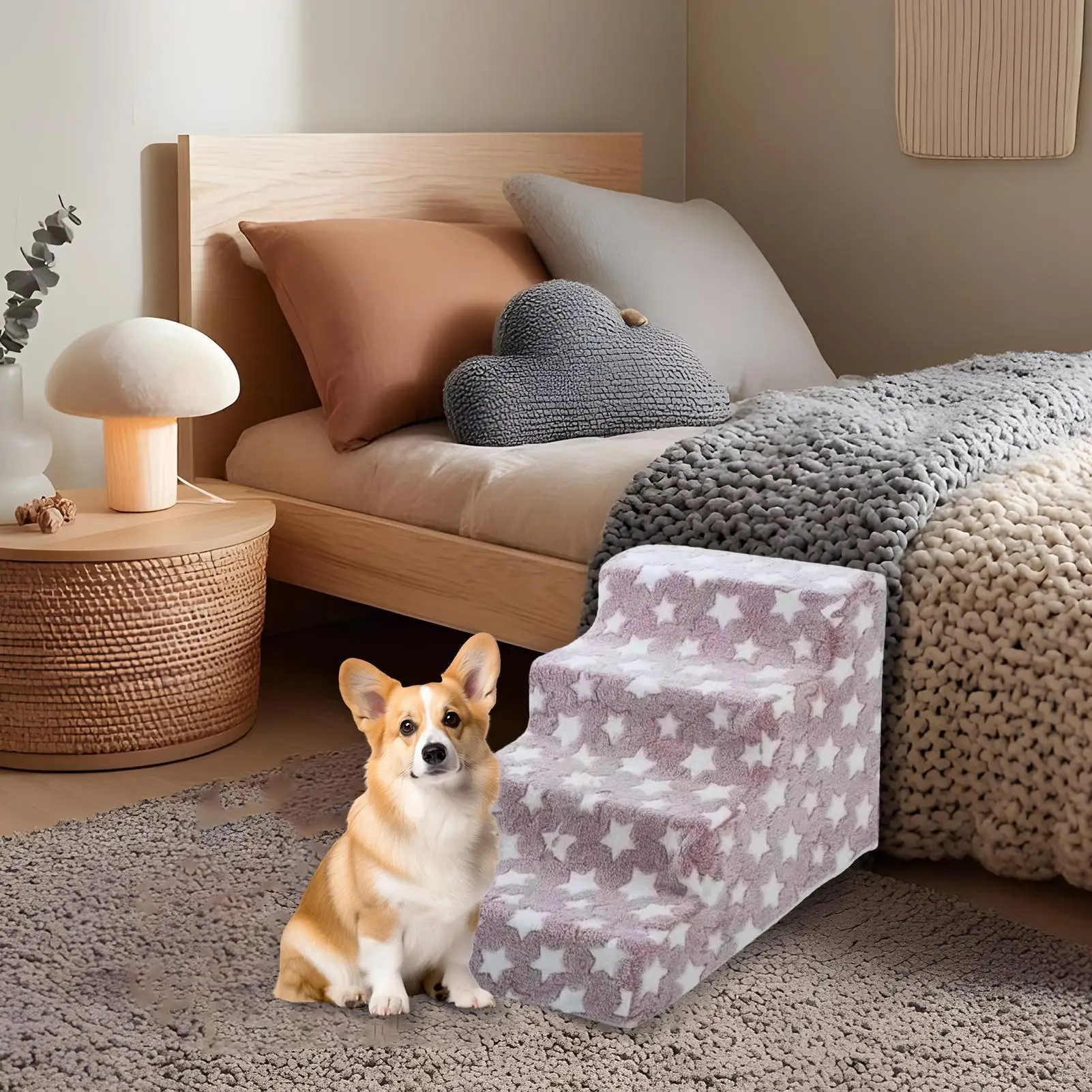 Dog Steps For Bed Cat Steps For Vehicle Detachable Household Kitten Ramp For Puppies Cats Living Room Bedroom Study Windowsill