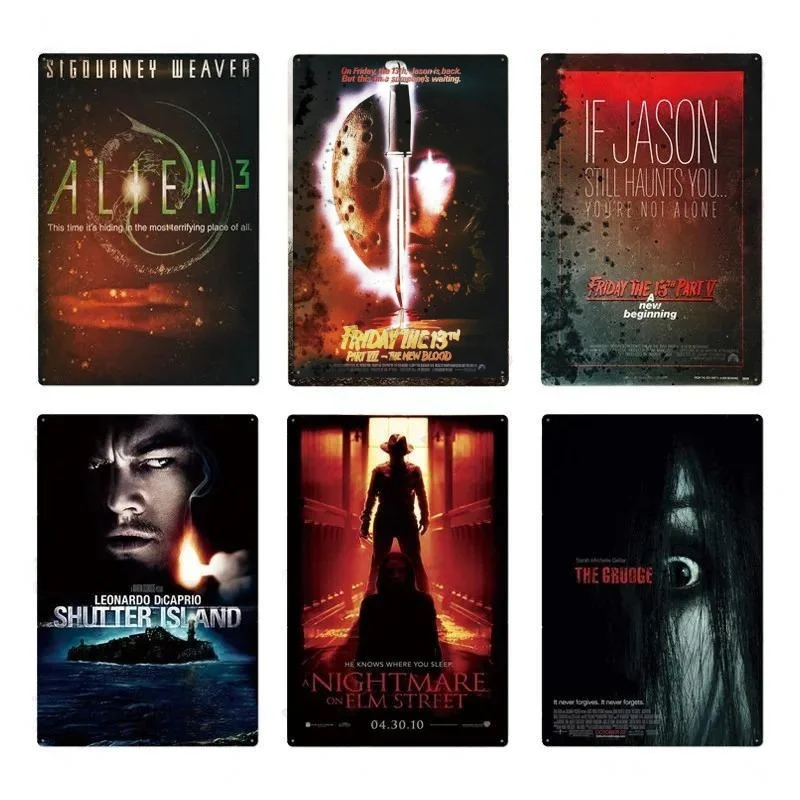 Classic Horror Movie Metal Poster Plaque Metal Metal Poster Tin Sing Decoration Bedroom Man Cave Cinema Wall Home Decor  Poster