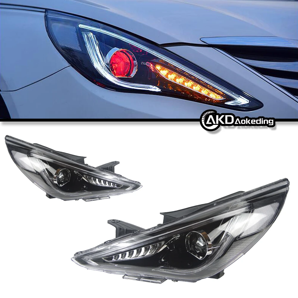 

Auto Parts For Hyundai Sonata 8 Headlights 2010-2014 latest Styling LED Daytime Lights Dual Projector Car Accesorios Modified