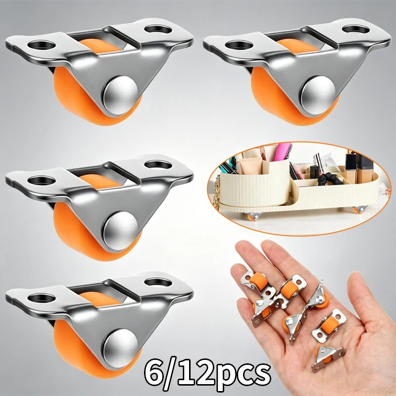 6/12pcs Mini Casters, Directional Wheels Mini Wheels, for Furniture, Shoe Changing Boards, Small Pulleys