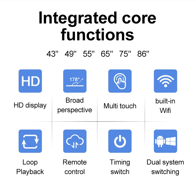 آلة إعلانية عمودية مقاس 43/55/65 بوصة تعمل باللمس ومشغل LCD عالي الوضوح #5