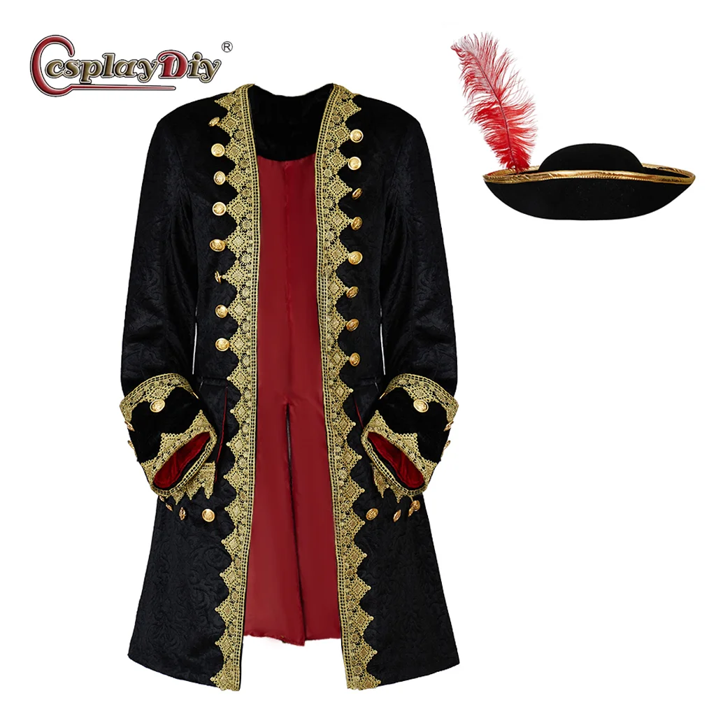 

Cosplaydiy 18th Century Mens Historical Jacket Colonial Tuxedo Coat The British George Washington Rench England Ball Gown