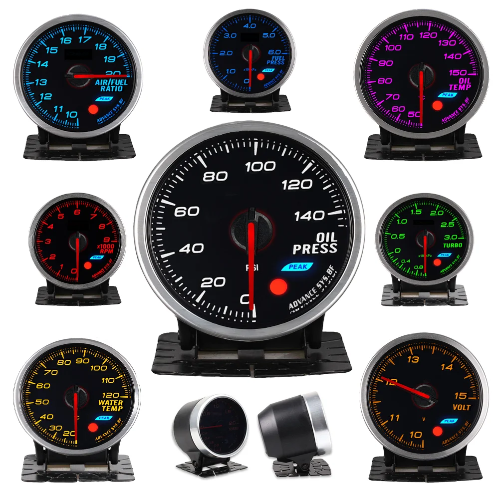 Universal Auto Gauge Standalone 60MM Meter Def I BF Style Water Temp Oil Temp Oil Press Tachometer RPM EGT Turbo Fuel Press AFR