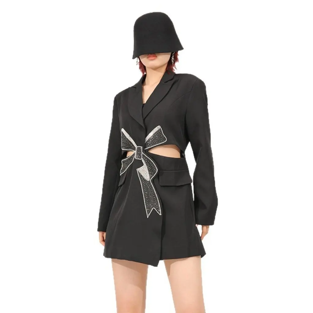 

Summer New Style High-End Women's Suit Jacket Diamond Bow Spliced Slim Fit Luxury Accessible Fashion for Ladies