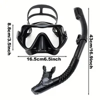 Diving Mask Snorkel Set For Adults Tempered Glass Professional Panoramic Scuba Snorkel Gear Swimming Training Snorkeling Kit 6