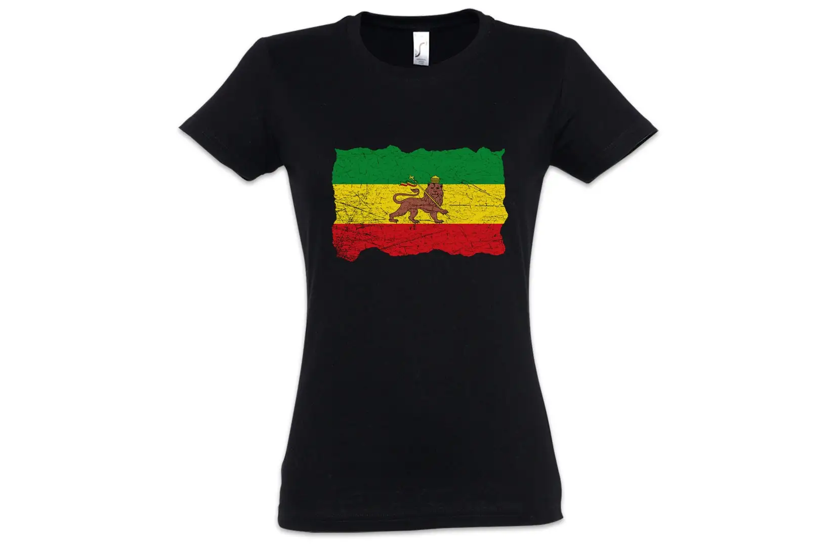 Ethiopia Rastafari Flag Women's Rasta Music Jah Babylon Marley Haile Selassie Ras Lion African Africa T shirt