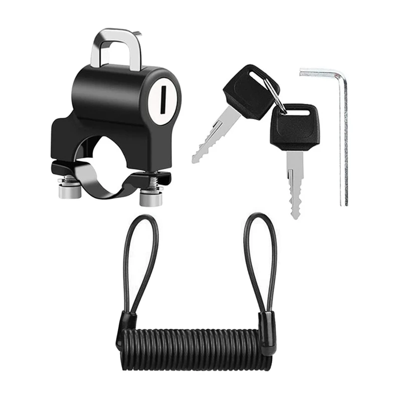 

Bike Lock, Bicycle Helmet Lock, Motorcycle Locks Cable Lock Coiled Secure Keys Bike Cable Lock With Mounting Bracket
