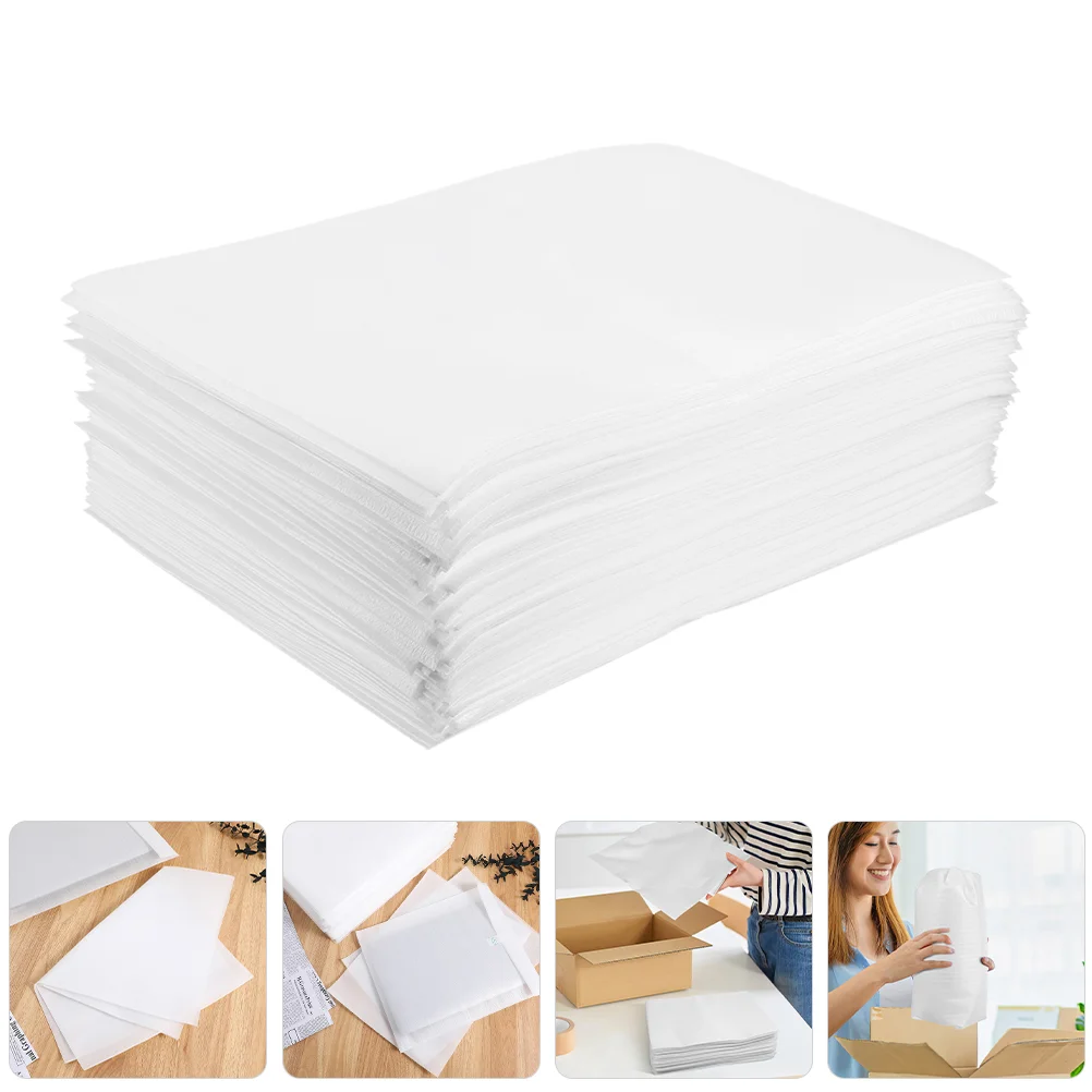 

100 Pcs Clear Glasses Bubble Packaging Bag Cushioning for Shipping Wrap Plates Material Transportation White Foam