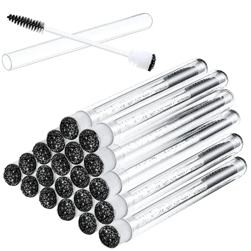 50 Stück Wiederverwendbare Wimpernbürsten mit Behälter für Wimpernverlängerung, Einweg-Mascara-Applikatoren, Augenbrauenbürsten – Detail 4