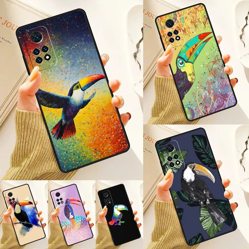 Tie Dye Toucan Case For Samsung Galaxy S24 Plus S23 S20 S21FE Lite S22 Ultra Note 20 S8 S9 S10 Phone Coque