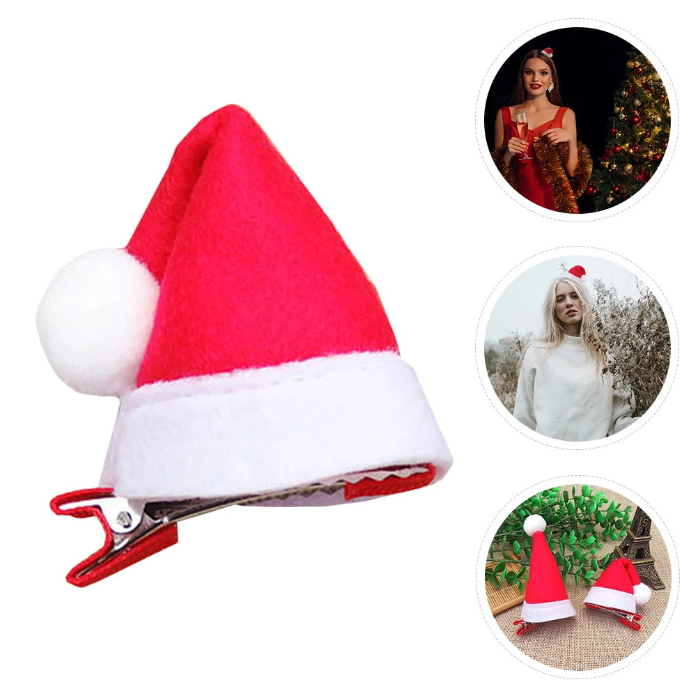 

Festive Christmas Hairpin for Girls Stylish Santa Claus Hat Duckbill Clip Xmas Party Costume Hair Decoration Accessory