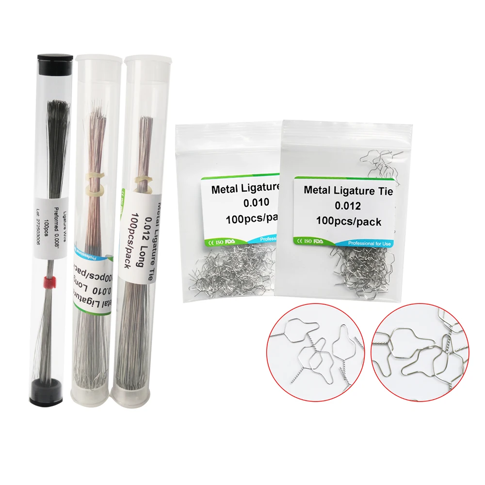 DZK 1Pack 100Pcs/Lot Orthodontic Stainless Steel Long Preformed Ligature Wire