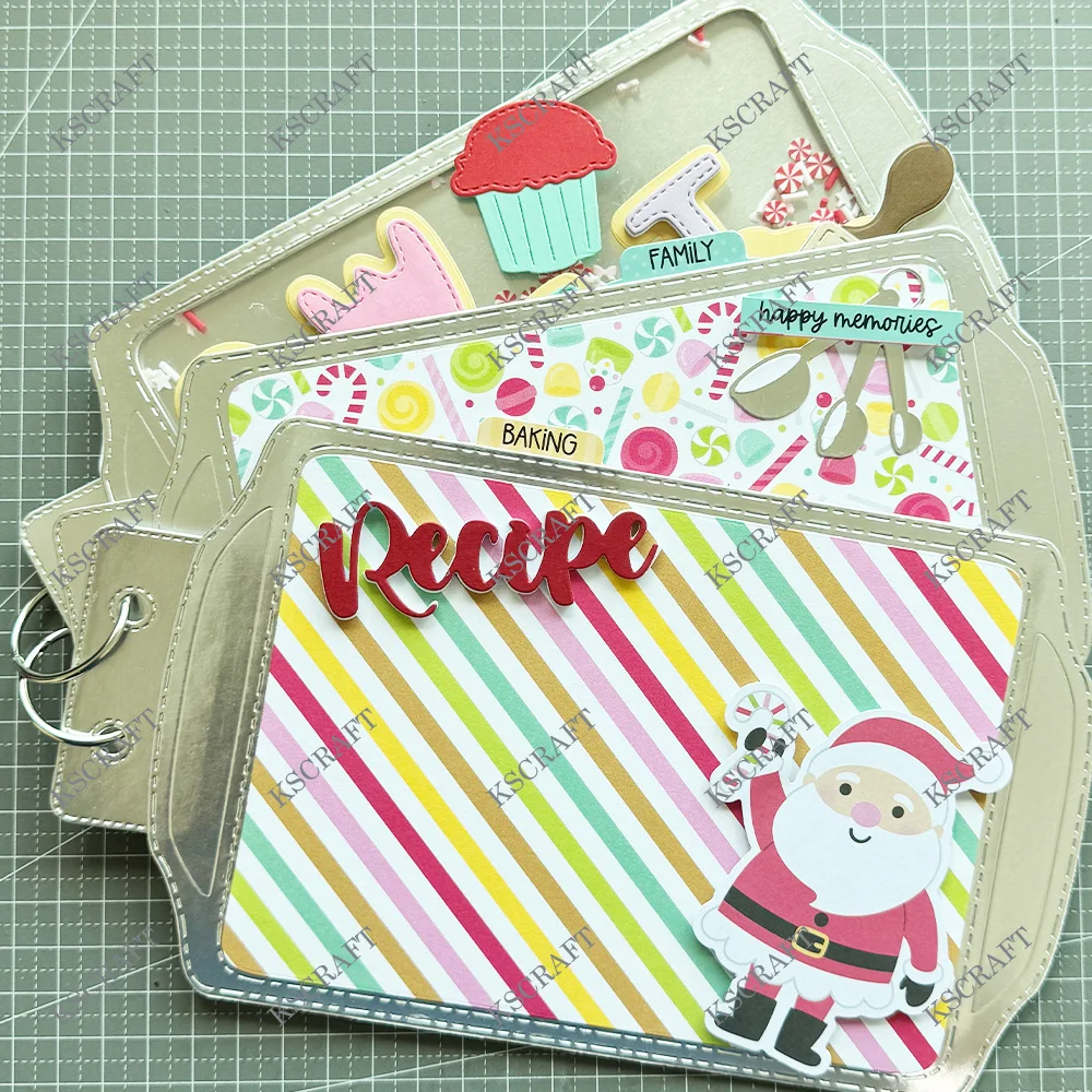 Kscraft folha de biscoito mini álbum corte dados estênceis para diy scrapbooking decorativo gravação diy cartões de papel