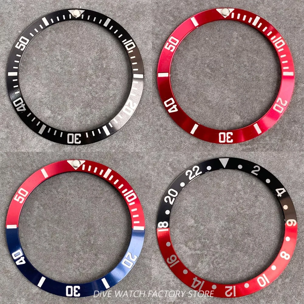Schräge Uhr Lünette Einsatz Aluminium Ring Zubehör für gmt sub 40mm Herren uhr 38mm * 30,5mm schwarz blau grün rot lila Teile